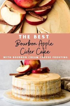 the best bourbon apple cider cake with bourbon cream cheese frosting