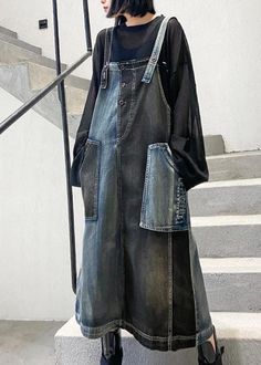 Quilting Clothes, Ropa Upcycling, Denim Refashion, Vintage Denim Dress, Pocket Maxi Dress, Womens Denim Dress, Mode Jeans, Upcycled Fashion, Maxi Robes