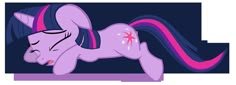 the pinkie pony is laying down with her eyes closed