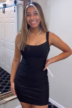 Elevate your homecoming look with the Short Square Neck Black Satin Tight Hoco Dress. This dress features a flattering square neckline, perfect for showcasing your favorite accessories. It is made from luxurious jersey fabric, the pleated embellishments add a touch of sophistication and texture to this dress. The black color is timeless and elegant, while the hot pink option adds a vibrant pop of color for those looking to make a bold statement. Details: Silhouette: Sheath style Fabric: Jersey F Tight Hoco Dress, Simple Satin, Homecoming Dress Short, Professional Dress, Hoco Dress, Dresses 2022, Red Bodycon, Satin Short, Homecoming Dresses Black