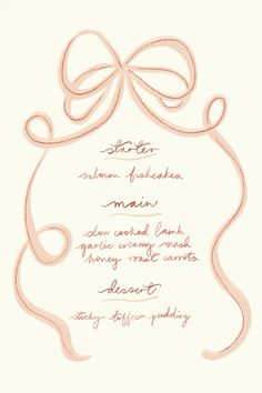 a wedding card with a ribbon and bow on the front, in pink ink that says sister