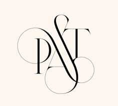 the letters p and w are in black on a white background with an elegant design