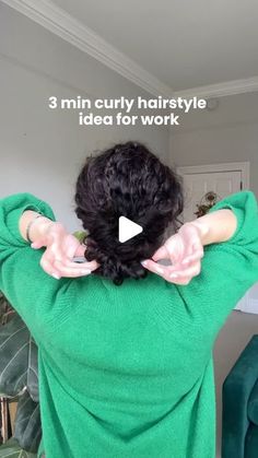 Sophie Marie on Instagram: "Quick and easy curly hairstyle idea for work or school! ⏰🏃🏽‍♀️  Save this video for when you’re in a rush ✅❤️  Using the @umbertogiannini curl jelly refresh spray (SOPHIEMARIE20) affiliate code ✨  💬Send to your curlfriends who don’t have time to do their hair in the mornings 🫶" Curly Interview Hairstyles, Diy Curly Hair Updo, Curly Hairstyles For Interview, Easy Updo Wavy Hair, Easy Hair For Curly Hair, Curly Hair Work Styles Updo, Quick Curly Hairstyles For School, Up Dos For Curly Medium Hair, Curly Hair For Work