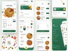 the food app is designed to look like it has many different menus and ingredients