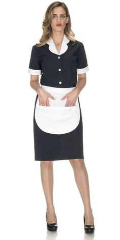 UNIF MUC Corbara 437 Housekeeper Outfit, House Maid Uniform, Hotel Uniforms, House Maid, Suits Ideas, Being Feminine, Quarter Sleeve Dress