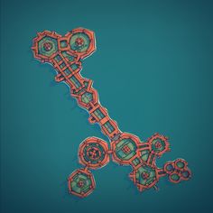 an aerial view of the shape of a key