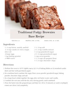 some brownies that are on top of a white table with instructions to make them