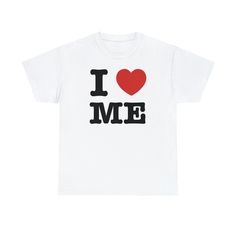 "Celebrate self-love with our \"I ♥ Me\" t-shirt! This simple and empowering design puts self-appreciation front and center. It's a reminder to prioritize self-care and self-acceptance in your daily life. Crafted for both style and comfort, this tee features soft, high-quality fabric that feels great against your skin. With a range of sizes available, it's easy to find your perfect fit. Wear it proudly as a daily affirmation or a fashionable statement. This tee is a wonderful way to express self-love and make a positive statement. Treat yourself or show someone you care with this meaningful and stylish shirt. The unisex heavy cotton tee is the basic staple of any wardrobe. It is the foundation upon which casual fashion grows. All it needs is a personalized design to elevate things to profi I Love Me Shirt, I Love Tshirt, 19 Birthday, Heart Tshirt, Self Appreciation, Daily Affirmation, I Love Me, Stylish Shirt, Daily Affirmations