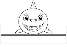 a cartoon shark with an open mouth and big teeth on it's face, sitting in