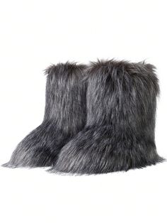 Women's Winter Trendy Furry Snow Boots Fuzzy Fluffy Round Toe Suede Booties Flat Heel Slip On Outdoor Indoor Shoes Fashion Warm Fluffy Shoes Grey         Sports & Outdoor Shoes, size features are:Bust: ,Length: ,Sleeve Length: Fluffy Shoes, Fuzzy Boots, Preppy Women, Boots Flat, Faux Fur Boots, Snow Boots Women, Womens Athletic Shoes, Winter Snow Boots, Fur Boots