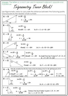 worksheet containing the properties of trigonic and geometric figures for students to practice