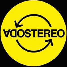 the word woostereo is written in black on a yellow circle with an arrow