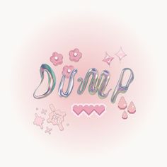 the word disinnap is surrounded by hearts, stars and other objects on a pink background