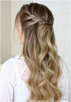 Rope Braided Hairstyle, Hair Half Up Half Down, Wavy Wedding Hair, Hair Half Up, Luxy Hair, Half Up Half Down Hairstyles, Hairstyle Tutorials, Haircut Styles