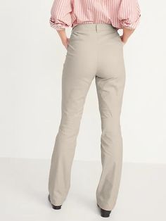 High-Waisted Wow Boot-Cut Pants for Women | Old Navy Spring Slim Fit Bottoms With 5-inch Inseam, Fitted Mid-rise Pants With Belt Loops, Business Casual Bottoms With Welt Pockets For Fall, Spring Workwear Pants With 5-inch Inseam, Non-stretch Mid-rise Bottoms With Belt Loops, Fitted Mid-rise Pants With Button Zip Fly, High-rise Pants With Welt Pockets For Fall, High-waisted Leather Pants For Business Casual With Belt Loops, Slim Fit Wide Leg Bottoms For Fall