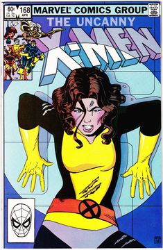 the cover to x - men comics, featuring an image of a woman in yellow