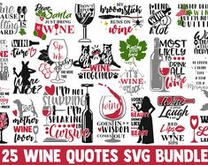 25 wine quotes svg bundle