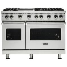 a white stove top oven with two burners