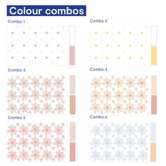 four color combos with different shapes and sizes