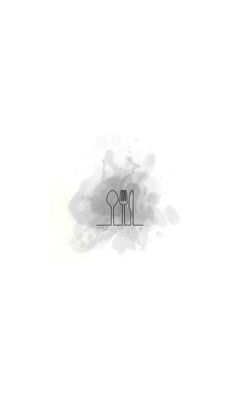 a black and white drawing of two forks