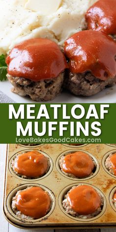 meatloaf muffins Muffin Meatloaf Recipes, Muffin Meatloaf, Easy Meatloaf Muffins, Assorted Muffins, Meatball Dish, Meatloaf Muffins Recipe, Mini Meatloaf Muffins, Meat Loaves, Protein Meat