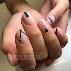 Gel Nails Long, Minimal Nails Art, Geometric Nail Art, Amazing Nails, Minimalist Nail Art, Geometric Nail, Minimal Nails, Round Nails