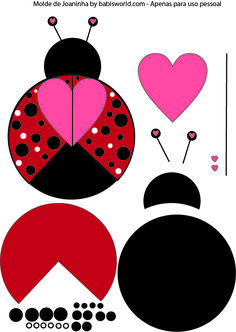 a ladybug cut out with hearts and dots