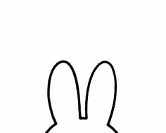 a black and white drawing of a rabbit's head