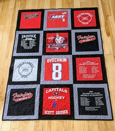 a quilt made to look like the baseball team's name