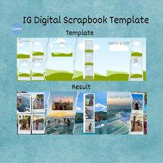 a collage of photos with the words ig digital scrapbook template