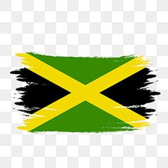 the flag of jamaica is painted on a white background