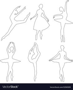 the silhouettes of ballet dancers in different poses