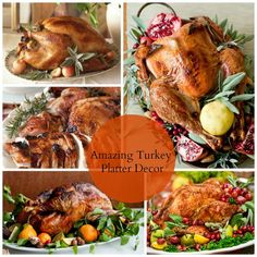 a collage of pictures showing different types of turkey