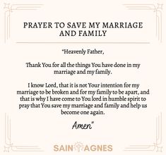 a poem that says prayer to save my marriage and family