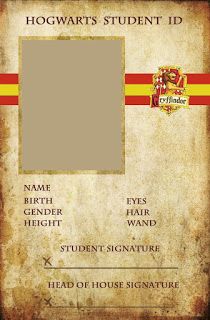 the hogwarts student id card has been altered to look like an old book