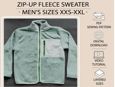 the zip - up fleece sweater men's sizes xxs - xxl