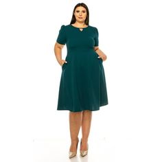 Product Description: Elevate your wardrobe with our Plus Size Dress, designed to bring both style and comfort to your everyday look. This dress features charming puff sleeves and a playful keyhole front, offering a touch of elegance and a modern twist. With a length of 43 inches, it falls gracefully just below the knee, making it ideal for various occasions, from casual outings to more formal events. The side pockets add a practical element, perfect for those who value functionality in their fas Moa Collection, Dress With Puff Sleeves, Plus Size Activewear, Plus Size Dress, Puff Sleeves, Everyday Look, Formal Event, Plus Size Fashion, Casual Chic