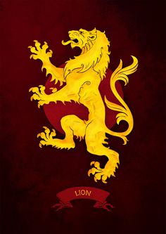 a yellow lion on a red background with the word mol written in it's center