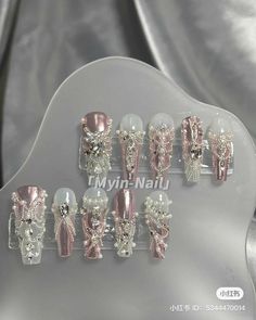 Rave Nails, Diamond Nail Designs, Nails Cute, Nail Jewels, Blush Nails