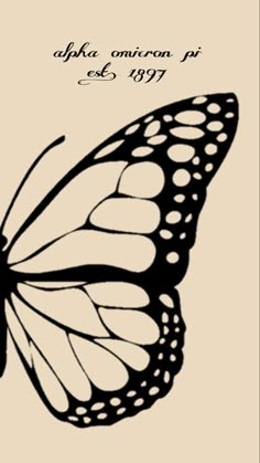 a black and white butterfly with the words affa omiron pi est 1897