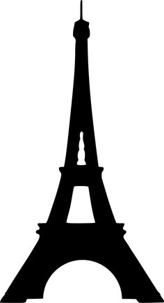 the eiffel tower silhouetted against a white background