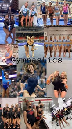 many different pictures of women in swimsuits and cheerleaders