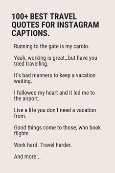 the text reads,'100 + best travel quotes for instagram captions '