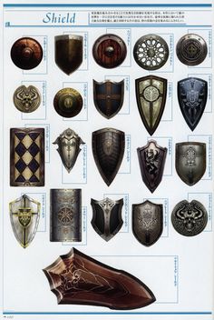 an image of shield designs from the game