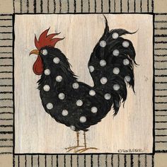 Chicken Pox II Poster Print by Lisa Hilliker-VARPDXHILL134 Image 1 Folk Art Chicken Painting, Chicken Paintings, Farm Animal Paintings, Rooster Painting, Chicken Painting, Bird Paintings, Rooster Art, Chicken Print, Chicken Art