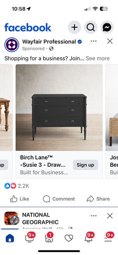 the facebook page for furniture and home decor