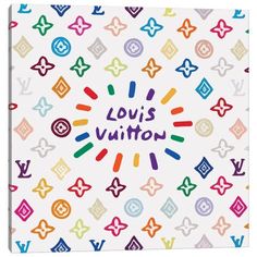 the louis vuitton book with colorful letters and symbols on it's cover