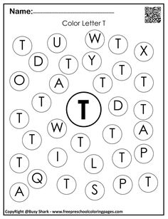 the letter t worksheet for children to learn and practice their alphabet letters with this print