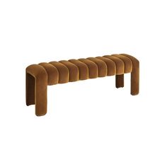 an image of a bench that is made out of wood and suede materials