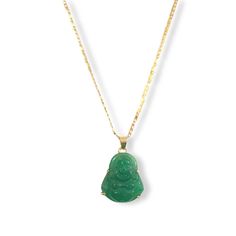 Product Details: 18K gold, stainless steel pendant set with jadeite & cubic zirconia. 18K gold, Stainless Steel chain. MEANING: Green jade carries the energy of the Earth and nature, providing a wholesome, nurturing energy that uplifts and soothes the heart. It draws the abundance of nature into your life, helping you create physical prosperity and wellbeing. Green jade represents growth and life and is known for bringing good luck, friendship, peace, and harmony to the wearer. Laughing Buddha: Africa Necklace, Jade Bead Necklace, Twisted Chain, Baby Necklace, Jade Crystal, Gold Necklace Simple, Mini Necklace, Square Necklace, Laughing Buddha